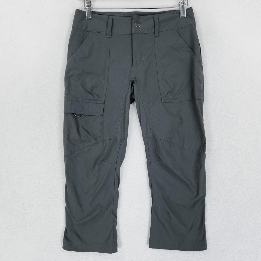 Columbia Pants Womens 2 Gray Omni Shield Cargo Capri Crop Hiking Rip Stop Casual